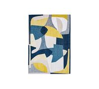 Tapis de salon tissé plat Shapes - Gallery Collection - Duck Song - 170 x 240 cm - Design texturé, formes abstraites entrelacées, couleurs dynamiques