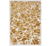 Tapis de salon tissé plat Swim - Meditation Collection - Saffron - 80 x 150 cm - Design cyanotype inspiré de la fluidité de l'eau, reflets brillants,