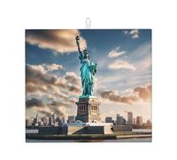 Tapis de séchage à vaisselle imprimé Statue de la Liberté à NYC pour comptoir de cuisine pliable antidérapant à séchage rapide