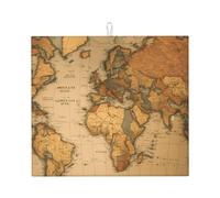 Tapis de séchage à vaisselle pliable antidérapant à séchage rapide absorbant Motif carte du monde