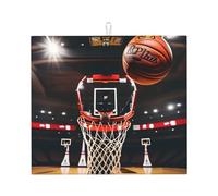Tapis de séchage à vaisselle pliable antidérapant à séchage rapide absorbant pour comptoir de cuisine Motif basket-ball