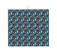 Tapis de séchage à vaisselle pliable antidérapant à séchage rapide absorbant pour plan de travail de cuisine abstrait, science chimie