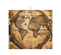Tapis de séchage à vaisselle pliable antidérapant et absorbant à séchage rapide Motif carte du monde