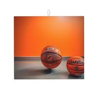 Tapis de séchage à vaisselle pliable et antidérapant à séchage rapide Motif basket-ball Orange