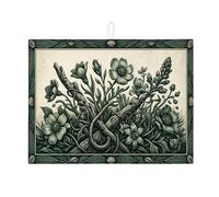 Tapis de séchage à vaisselle vert floral pour comptoir de cuisine, tapis d'égouttoir à vaisselle rustique botanique absorbant en microfibre pour café 45,7 x 61 cm