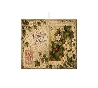 Tapis de séchage à vaisselle vintage floral pour comptoir de cuisine, tapis égouttoir à vaisselle absorbant botanique vert, tapis de séchage en microfibre rustique pour café, bar, 40,6 x 45,7 cm