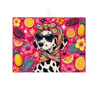 Tapis de séchage d'été pour comptoir de cuisine, pêche tropicale vive, égouttoir à vaisselle absorbant, tapis de séchage amusant en microfibre pour café, bar, 45,7 x 61 cm