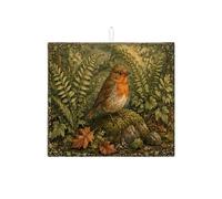 Tapis de séchage pour comptoir de cuisine, vert rustique naturel, tapis absorbant pour égouttoir à vaisselle, tapis de séchage d'automne en microfibre, protecteur de comptoir de 40,6 x 45,7 cm