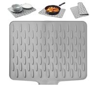 Tapis de Séchage Vaisselle en Silicone, 40 x 32,5 cmTapis Egouttoir VaissellesTapis égouttoir Vaisselle Antidérapant, Travail Tapis de Drainage de Cuisine, Organisateur d'évier poêles en Silicone