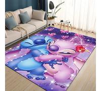 Tapis de sol 3D Kawaii Stitch Rainbow Magic Disney Cartoon, cadeau pour chambre à coucher, salon, décoration de canapé, décoration pour enfant 26