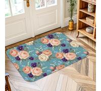 Tapis de sol à poils courts en éponge douce - Résistant aux taches - Pour entrée, salle de bain, buanderie, chevet, décoration de chevet - 0,6 x 0,9 m