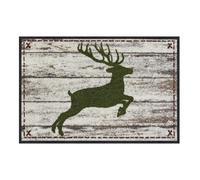 Tapis de sol AKAH Cerf bondissant Design bouleau avec cerf vert