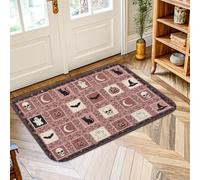 Tapis de sol citrouilles festif fantaisie chat chauve-souris Halloween pêche antidérapant esthétique, tapis de salle de bain, porte, entrée, chevet, décoration de table 0,6 x 0,9 m