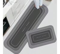 Tapis De Sol De Cuisine Rectangulaire Anti-dérapant, Anti-huile, Absorbant L'eau, Facile À Nettoyer, En Silicone Non Lavable, Tapis De Toilette En Douceur Pour Salle De Bain 40*60cm,40*120cm,40*160cm,