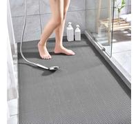 Tapis de sol de drainage antidérapant extérieur, grand filet creux en caoutchouc, tapis de sol anti-moisissure pour salle de bain/cuisine/piscine, tapis de douche en PVC avec drain (gris, 100 x 120 cm