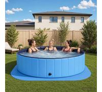 vidaXL Tapis de protection pour piscine, 36 pièces, diamètre 350 cm, forme ronde, en mousse EVA, couleur bleue