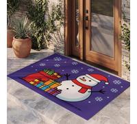 Tapis De Sol Décoratif De Bienvenue De Design Minimaliste Et Plat 45 x 75 cm | Tapis De Antiderapant, Paillasson Porte à Bonhomme De Neige Sac Cadeau Flocon De Neige Pour Couloir, Salon, Entrée