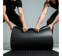 Tapis de Sol en Caoutchouc Antidérapant Robuste - Revêtement de Sol Lino en Rouleau Industriel à Pastilles pour Protection de sous Voitures, Garage et Salle de Sport(Black 3mm,W 1 x L 1 M)