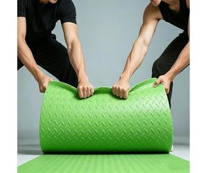 Tapis de Sol en Caoutchouc Antidérapant Robuste - Revêtement de Sol Lino en Rouleau Industriel à Pastilles pour Protection de sous Voitures, Garage et Salle de Sport(Green 1.5mm,W 1 x L 1 M)