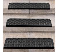 Tapis de sol en caoutchouc pour escaliers - Tapis antidérapants - Pour une montée des escaliers en toute sécurité - Conception résistante aux intempéries - 65 x 25 cm - Noir