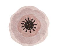 Tapis de Sol en Coton ø 140 cm Motif Fleuri Enfant Salon Chambre Rose Kharat