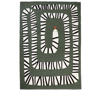 Tapis de Sol en Laine Forme Rectangulaire 160 x 230 cm Motif Serpent Vert Okapi