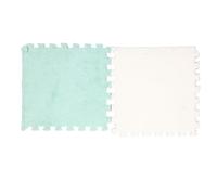 Tapis de Sol en Mousse Pelucheux, 10 Pièces, 12.2x11,8 Pouces, Antidérapant, épais, Moelleux, pour Chambre à Coucher, Salle de Jeux, Couleurs Mélangées (Vert Menthe Blanc)