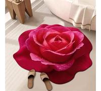 Tapis de Sol en Peluche et Terre de diatomées à Motif Floral, Tapis 3D en Forme de Rose, Tapis de Bain antidérapant Ultra-Absorbant, paillasson décoratif pour Chambre, Cuisine, sal