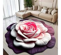 Tapis de Sol en Peluche et Terre de diatomées à Motif Floral, Tapis 3D en Forme de Rose, Tapis de Bain antidérapant Ultra-Absorbant, paillasson décoratif pour Chambre, Cuisine, sal