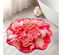 Tapis de Sol en Peluche et Terre de diatomées à Motif Floral, Tapis 3D en Forme de Rose, Tapis de Bain antidérapant Ultra-Absorbant, paillasson décoratif pour Chambre, Cuisine, sal