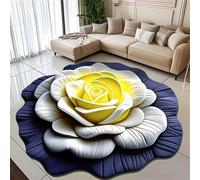 Tapis de Sol en Peluche et Terre de diatomées à Motif Floral, Tapis 3D en Forme de Rose, Tapis de Bain antidérapant Ultra-Absorbant, paillasson décoratif pour Chambre, Cuisine, sal