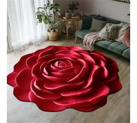 Tapis de Sol en Peluche et Terre de diatomées à Motif Floral, Tapis 3D en Forme de Rose, Tapis de Bain antidérapant Ultra-Absorbant, paillasson décoratif pour Chambre, Cuisine, sal