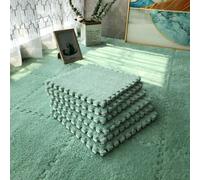 Tapis de sol en peluche patchwork, tapis de sol décoratif carré pour chambre, tapis de chevet mignon, tapis de sol en mousse épaissi, protecteur de sol doux et sans odeur, verrouillable épaisseur 60 m