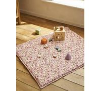 Tapis de sol enfant en coton rose imprimé 100X100