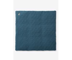 Tapis de sol / fond de parc en gaze de coton bio* FANCY bleu nuit 75X100