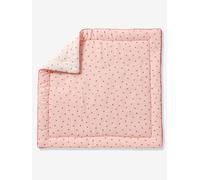 Tapis de sol / Fond de parc gaze de coton MON COEUR rose imprimé 100X100