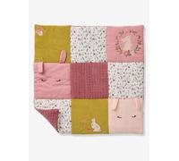 VERTBAUDET Tapis De Sol/Fond De Parc Patchwork Lapin Bébé Vieux Rose 75X100