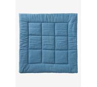 Tapis de sol / Fond de parc uni gaze et percale de coton indigo 75X100