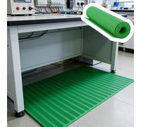 Tapis de Sol Isolant en Caoutchouc pour la Protection électrique - Découpable 6 10 15 25 35 KV, Tapis diélectrique en Rouleau pour Usage Commercial/Domestique (Vert, 14' x 3,2' x 0,1')