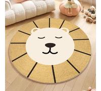 Tapis de Sol Jeu pour Enfants Chambre Antidérapant Salon pour Chambre à Coucher Adolescents Garçons Moquette Concurrente Cadeaux Gamer Adolescents Décoration Brun Our Lion (Beige 1, 80x80cm)