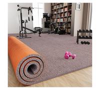 Tapis de Sol Long Grand Épais en TPE Antidérapant Intérieur,Tapis de Protection Paillasson Insonorisant Antivibration pour Salon Cuisine Entrée Couloir Gym Home-Découpable(Beige-Browm,100x700cm)