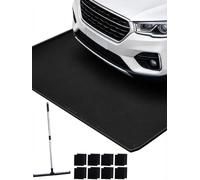 Tapis de sol pour garage - Tapis de protection pour parking, 259 x 610 cm - Tapis de récupération en PVC étanche - Antidérapant et résistant - Avec poignée de transport et 8 attaches Velcro - Noir
