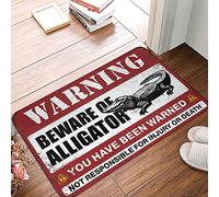 Tapis de sol pour l'entrée de la maison Méfiez-vous des tapis alligator paillasson drôle de ferme tapis de porte d'extérieur (taille : 40 x 60 cm)