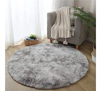 Tapis de Sol Rond Moelleux Leesentec Gris Blanc 140cm