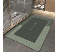 Tapis de sol super absorbant pour salle de bain, anti-saleté, antidérapant, en microfibre, de couleur verte, dimensions 60 x 90 cm