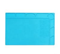 Tapis de soudure en silicone résistant à la chaleur et antistatique, 320 x 230 mm, surface de travail pour réparation électronique, soudure et soudure, base bleue