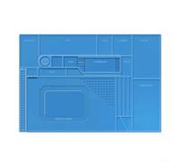 Tapis de soudure en silicone résistant à la chaleur, tapis de réparation antistatique pour travaux électroniques, grand support antidérapant, accessoire de station (bleu)