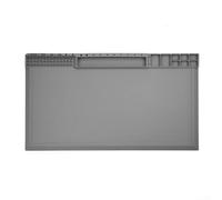 Tapis de soudure résistant à la chaleur 38 x 21 cm, tapis de réparation antidérapant en silicone pour bricolage, station de travail pour téléphones, montres, ordinateurs, gris TE-612