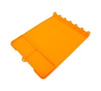 Tapis de Spatule en Silicone Résistant à la Chaleur, Porte-ustensiles Polyvalent pour la Cuisine et Les Séances de Barbecue, 15,75x11,81 Pouces, Orange