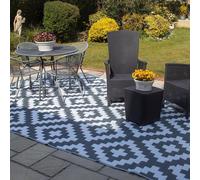 Valiant Tapis d'extérieur imperméable pour Jardin, terrasse et terrasse - Gris géométrique - 1,8 m x 1,2 m